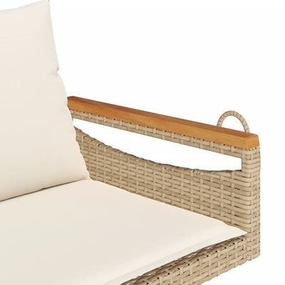 Hängebank mit Kissen Beige 109x62x40 cm Poly Rattan