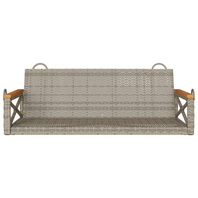 Hängebank Grau 109x62x40 cm Poly Rattan