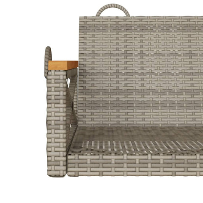 Hängebank Grau 109x62x40 cm Poly Rattan