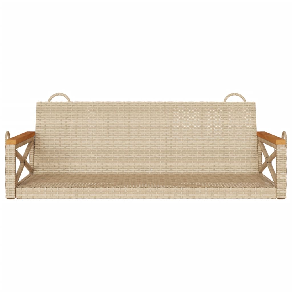 Hängebank Beige 109x62x40 cm Poly Rattan