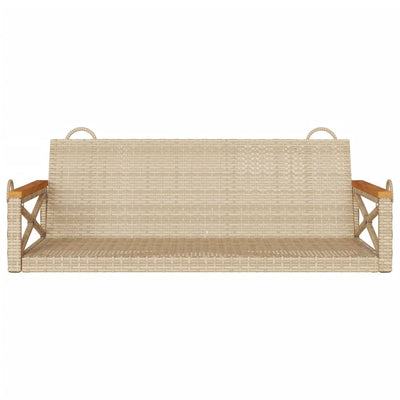 Hängebank Beige 109x62x40 cm Poly Rattan