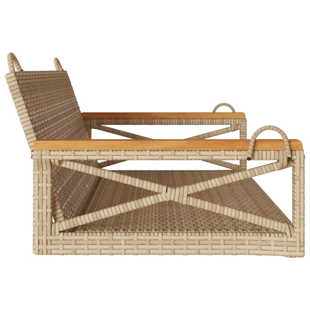 Hängebank Beige 109x62x40 cm Poly Rattan