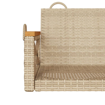 Hängebank Beige 109x62x40 cm Poly Rattan