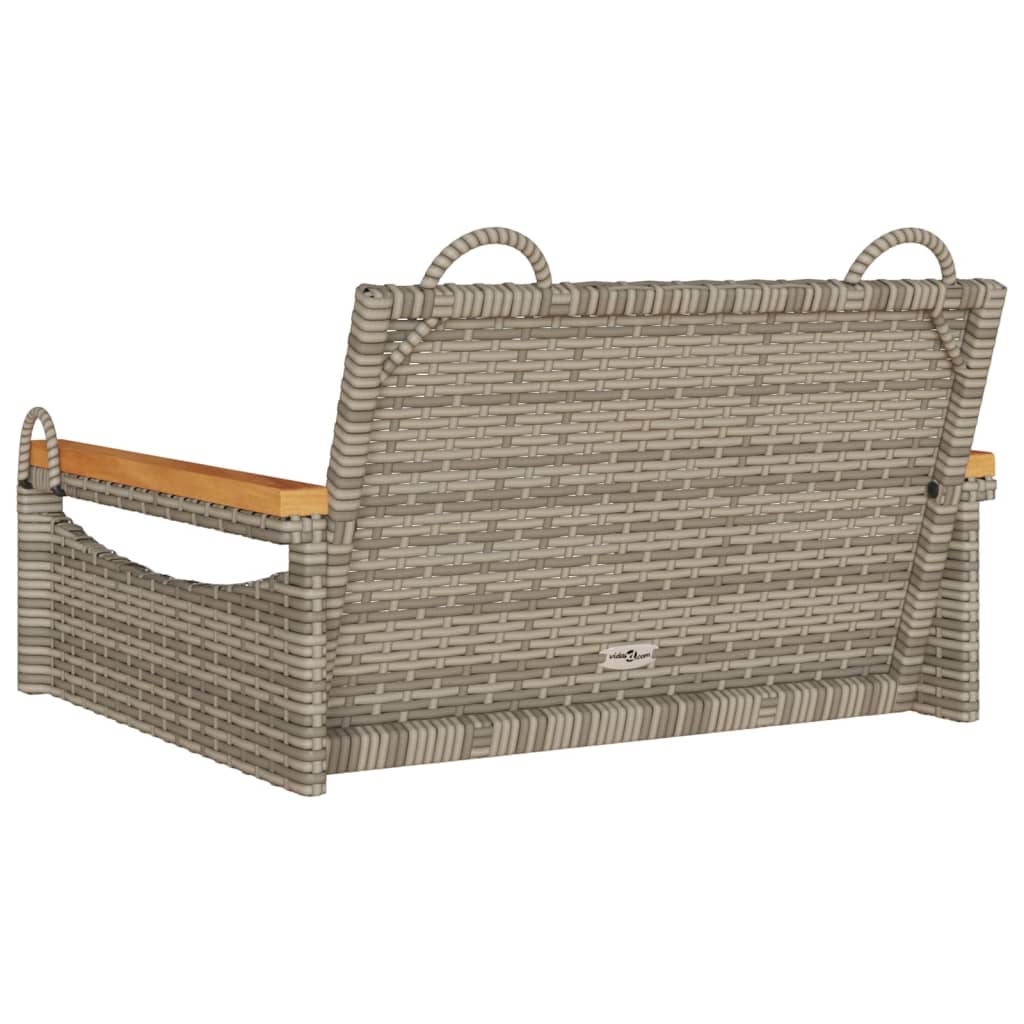 Hängesessel Grau 63x62x40 cm Poly Rattan