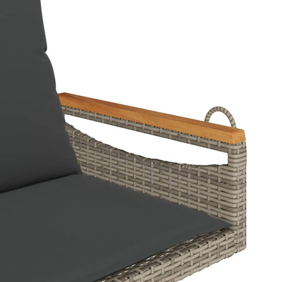 Hängesessel mit Kissen Grau 63x62x40 cm Poly Rattan