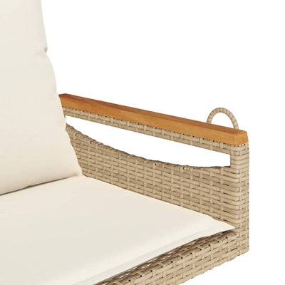 Hängesessel mit Kissen Beige 63x62x40 cm Poly Rattan