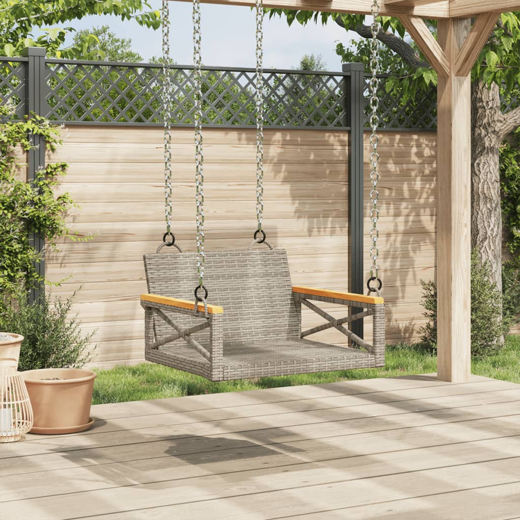 Hängesessel Grau 63x62x40 cm Poly Rattan