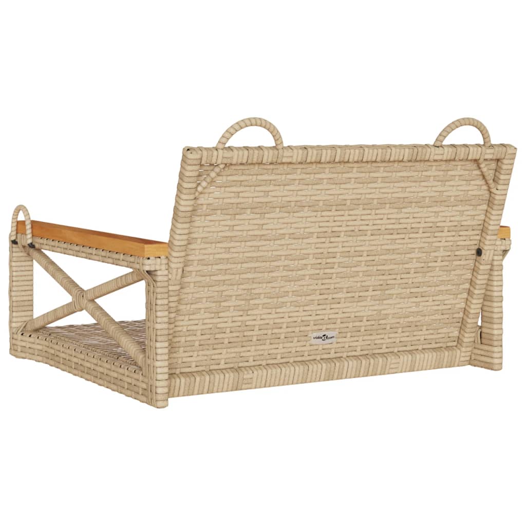 Hängesessel Beige 63x62x40 cm Poly Rattan