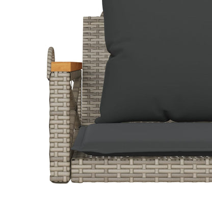 Hängesessel mit Kissen Grau 63x62x40 cm Poly Rattan