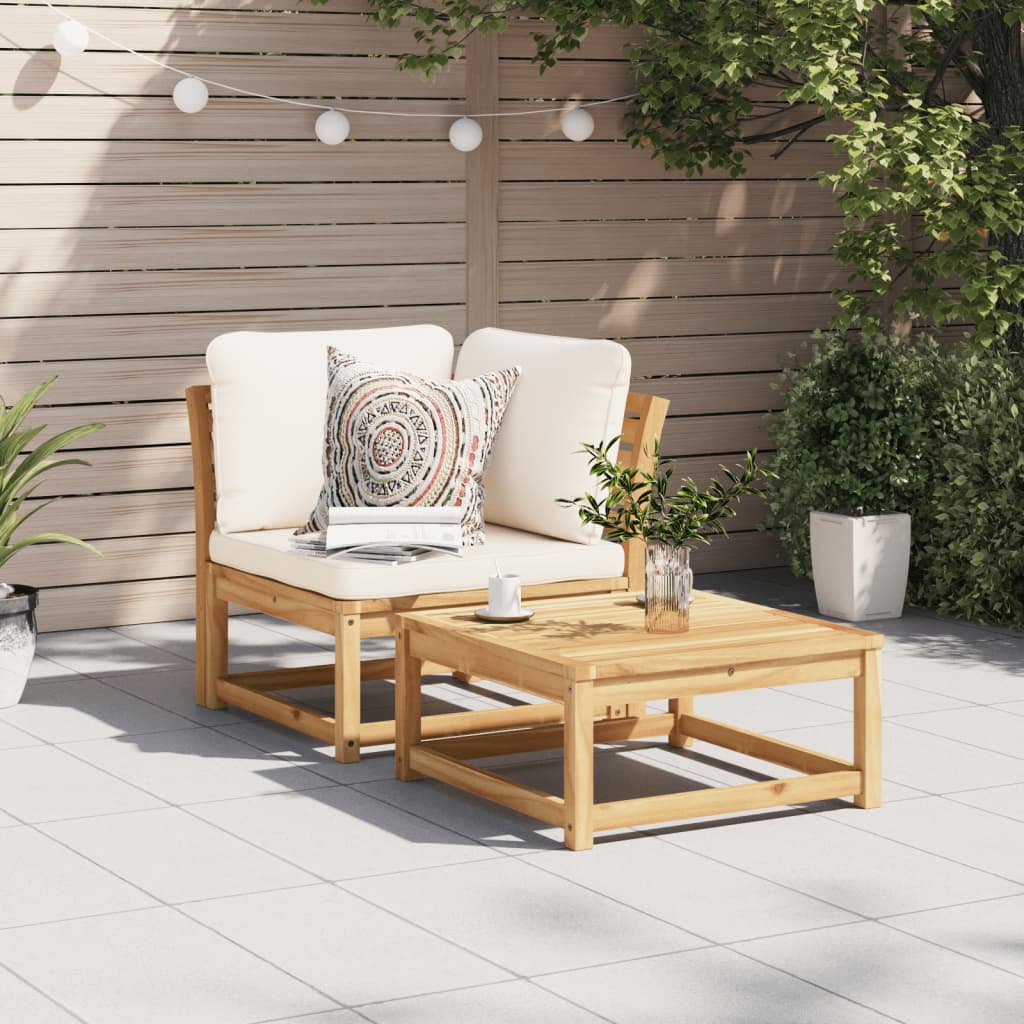 Garten-Ecksofa mit Kissen 73x73x65 cm Massivholz Akazie