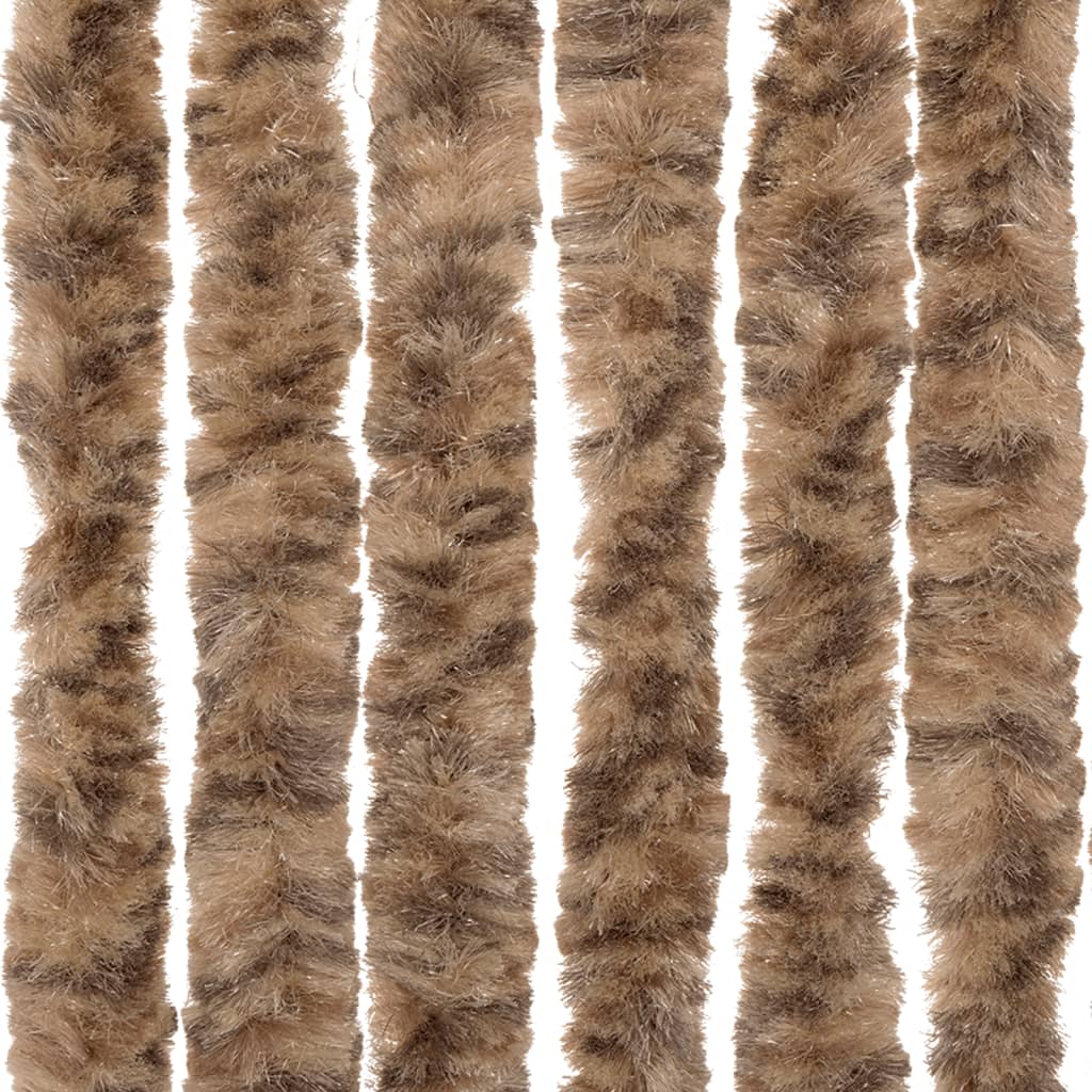 Fliegenvorhang Beige und Dunkelbraun 56x200 cm Chenille