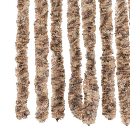 Fliegenvorhang Beige und Dunkelbraun 90x220 cm Chenille