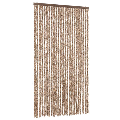 Fliegenvorhang Beige und Dunkelbraun 100x200 cm Chenille