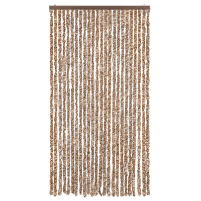 Fliegenvorhang Beige und Dunkelbraun 100x200 cm Chenille