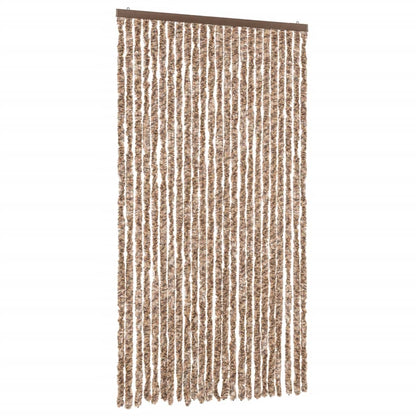 Fliegenvorhang Beige und Dunkelbraun 100x220 cm Chenille