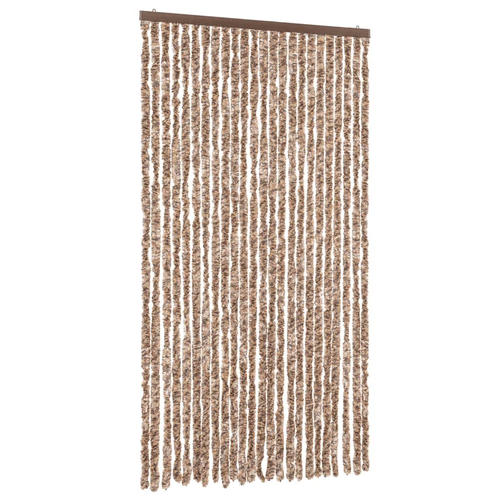 Fliegenvorhang Beige und Dunkelbraun 100x230 cm Chenille