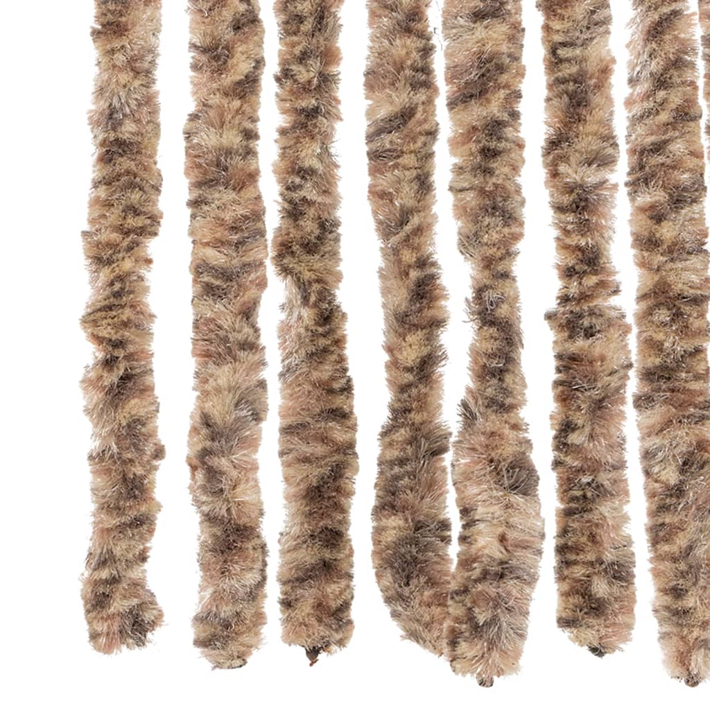 Fliegenvorhang Beige und Dunkelbraun 100x230 cm Chenille