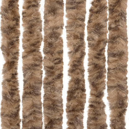 Fliegenvorhang Beige und Dunkelbraun 100x230 cm Chenille