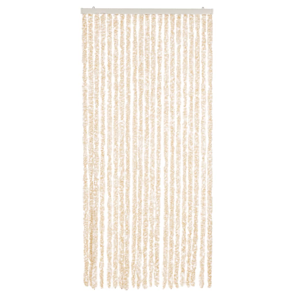 Fliegenvorhang Beige und Weiß 90x200 cm Chenille