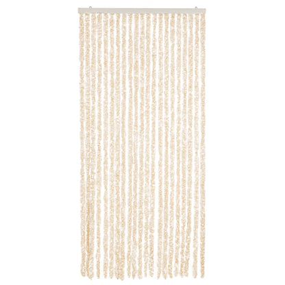 Fliegenvorhang Beige und Weiß 90x200 cm Chenille