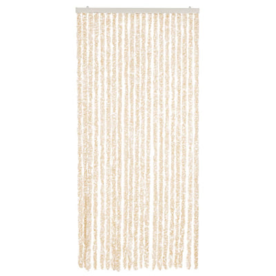 Fliegenvorhang Beige und Weiß 90x200 cm Chenille