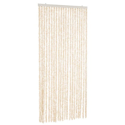 Fliegenvorhang Beige und Weiß 90x220 cm Chenille