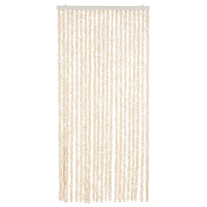 Fliegenvorhang Beige und Weiß 90x220 cm Chenille