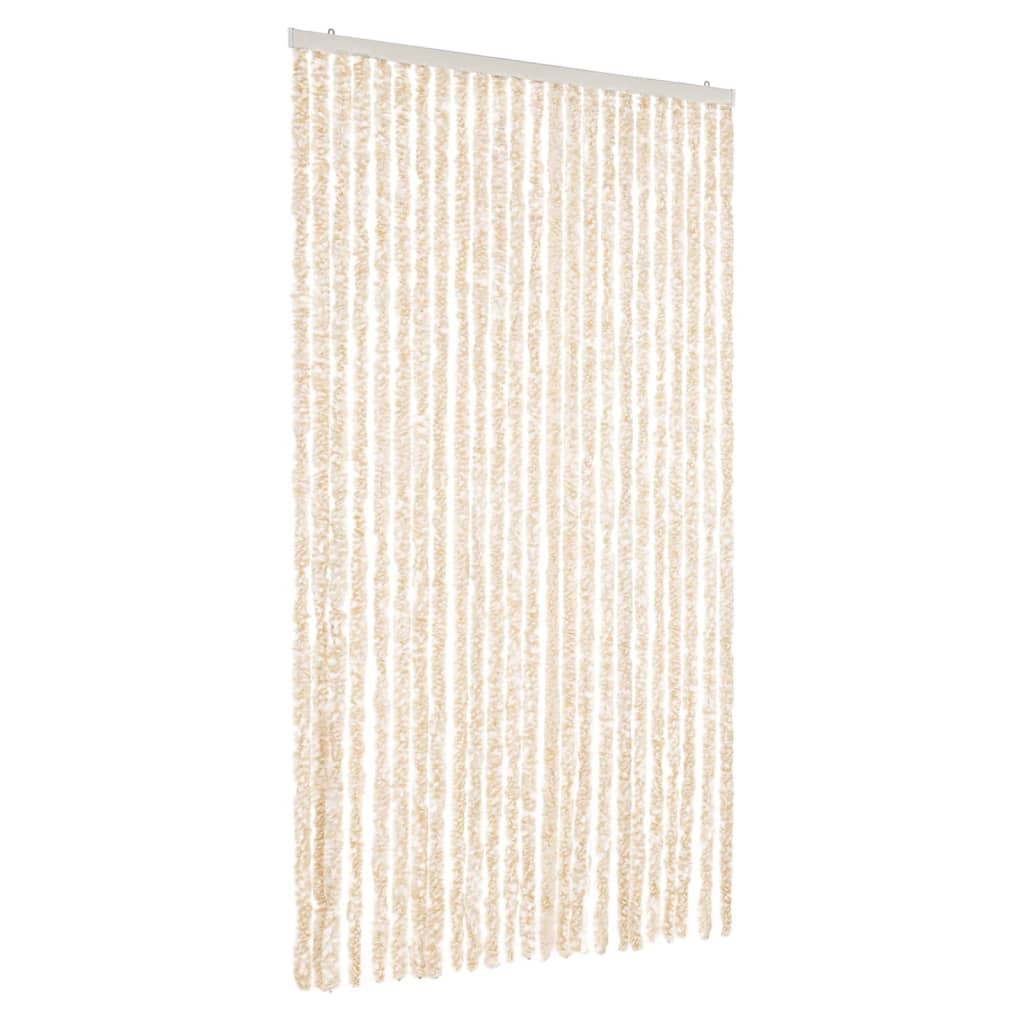 Fliegenvorhang Beige und Weiß 100x200 cm Chenille