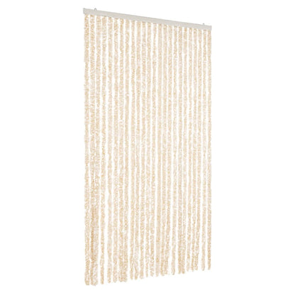 Fliegenvorhang Beige und Weiß 100x200 cm Chenille