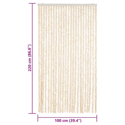 Fliegenvorhang Beige und Weiß 100x220 cm Chenille