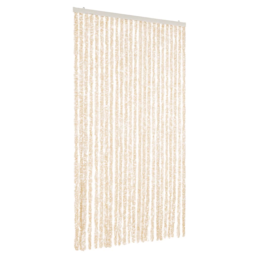 Fliegenvorhang Beige und Weiß 100x230 cm Chenille