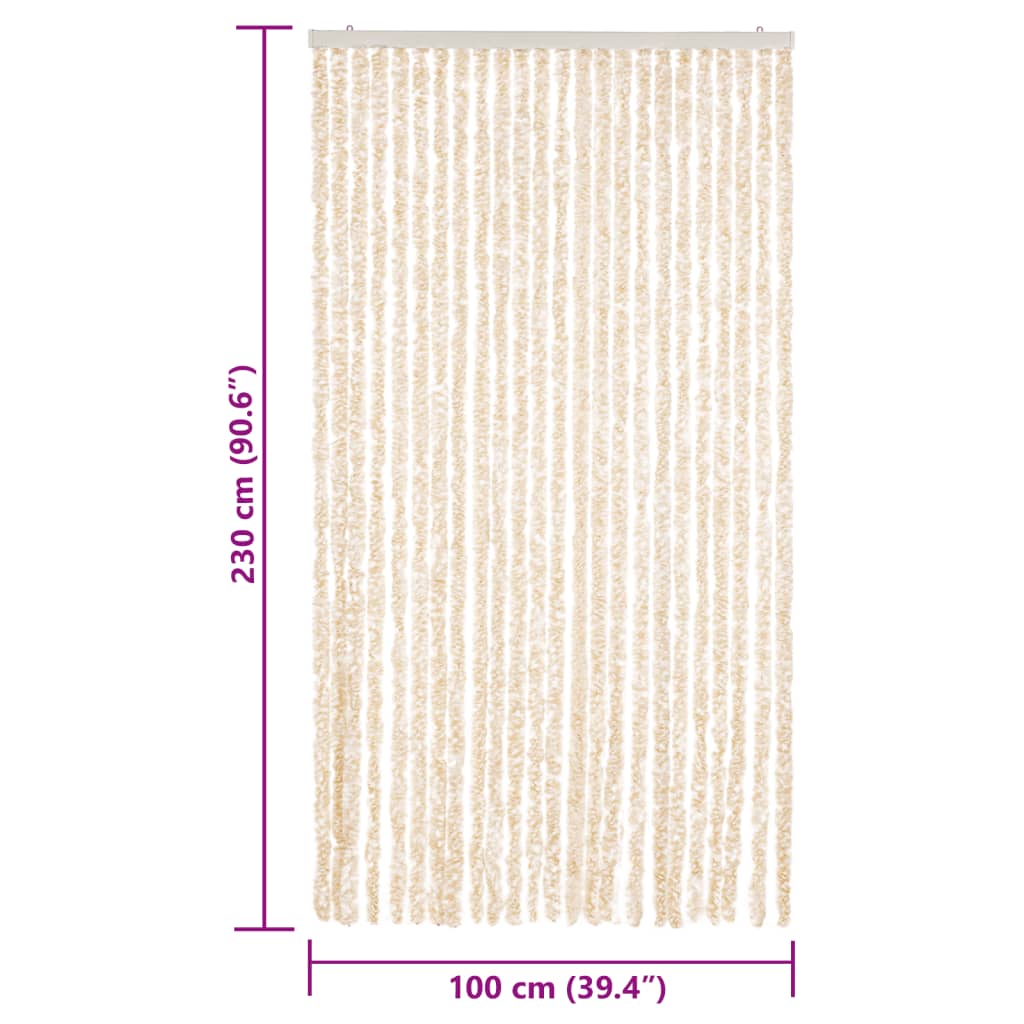 Fliegenvorhang Beige und Weiß 100x230 cm Chenille