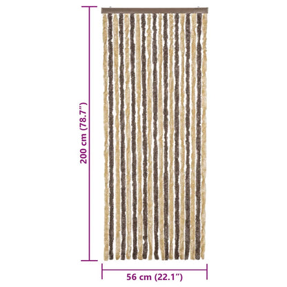 Fliegenvorhang Dunkelbraun und Beige 56x200 cm Chenille