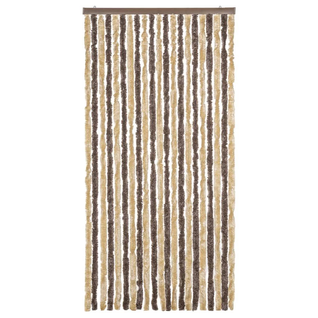 Fliegenvorhang Dunkelbraun und Beige 90x200 cm Chenille