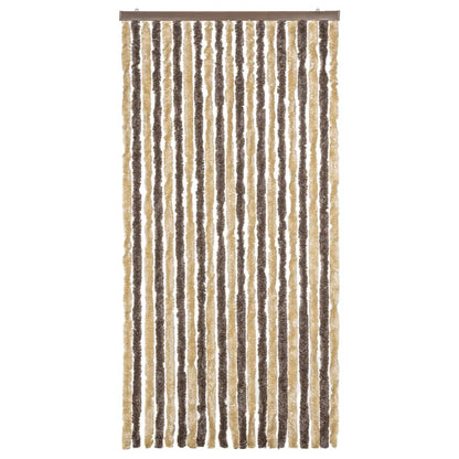 Fliegenvorhang Dunkelbraun und Beige 90x200 cm Chenille