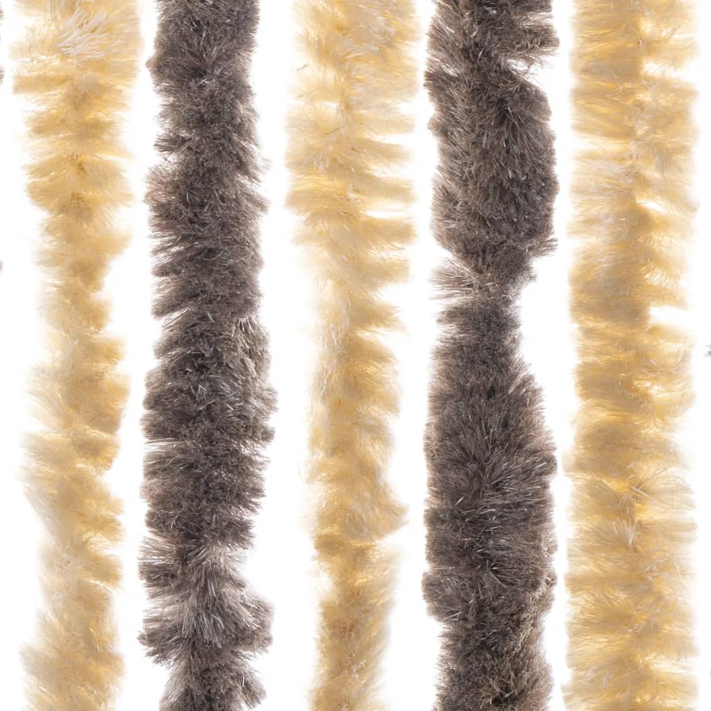 Fliegenvorhang Dunkelbraun und Beige 90x200 cm Chenille