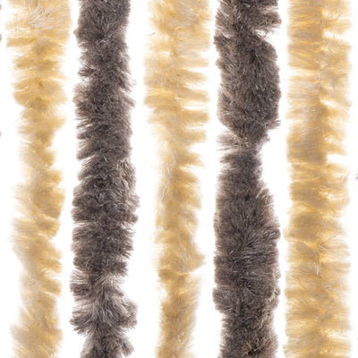 Fliegenvorhang Dunkelbraun und Beige 90x200 cm Chenille