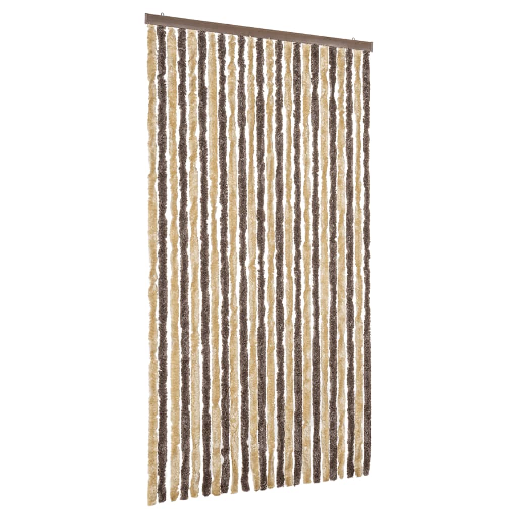 Fliegenvorhang Dunkelbraun und Beige 100x220 cm Chenille