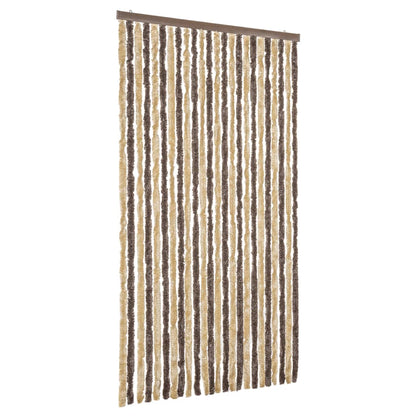 Fliegenvorhang Dunkelbraun und Beige 100x220 cm Chenille