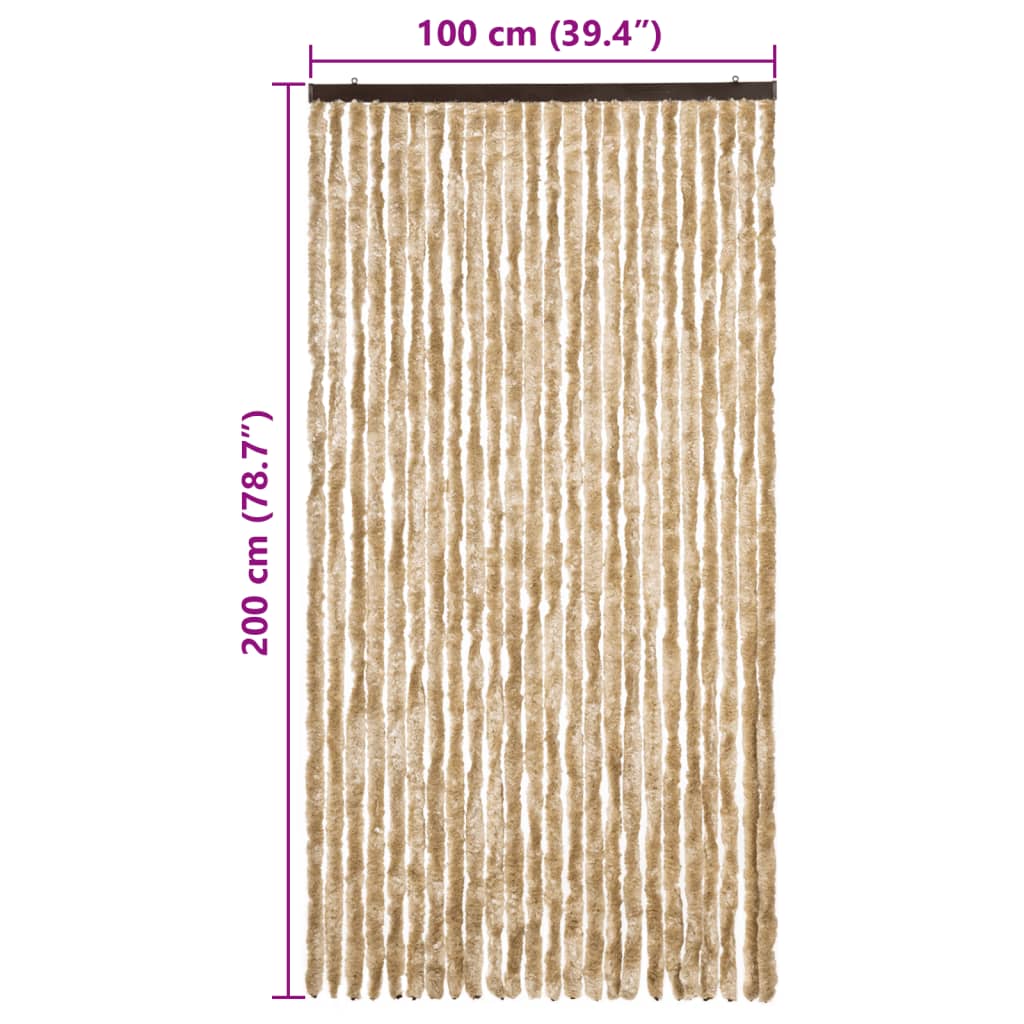 Fliegenvorhang Beige 100x200 cm Chenille