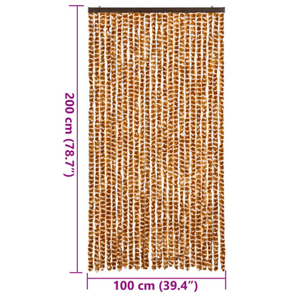 Fliegenvorhang Ocker und Weiß 100x200 cm Chenille