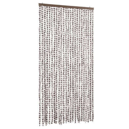 Fliegenvorhang Taupe und Weiß 100x230 cm Chenille