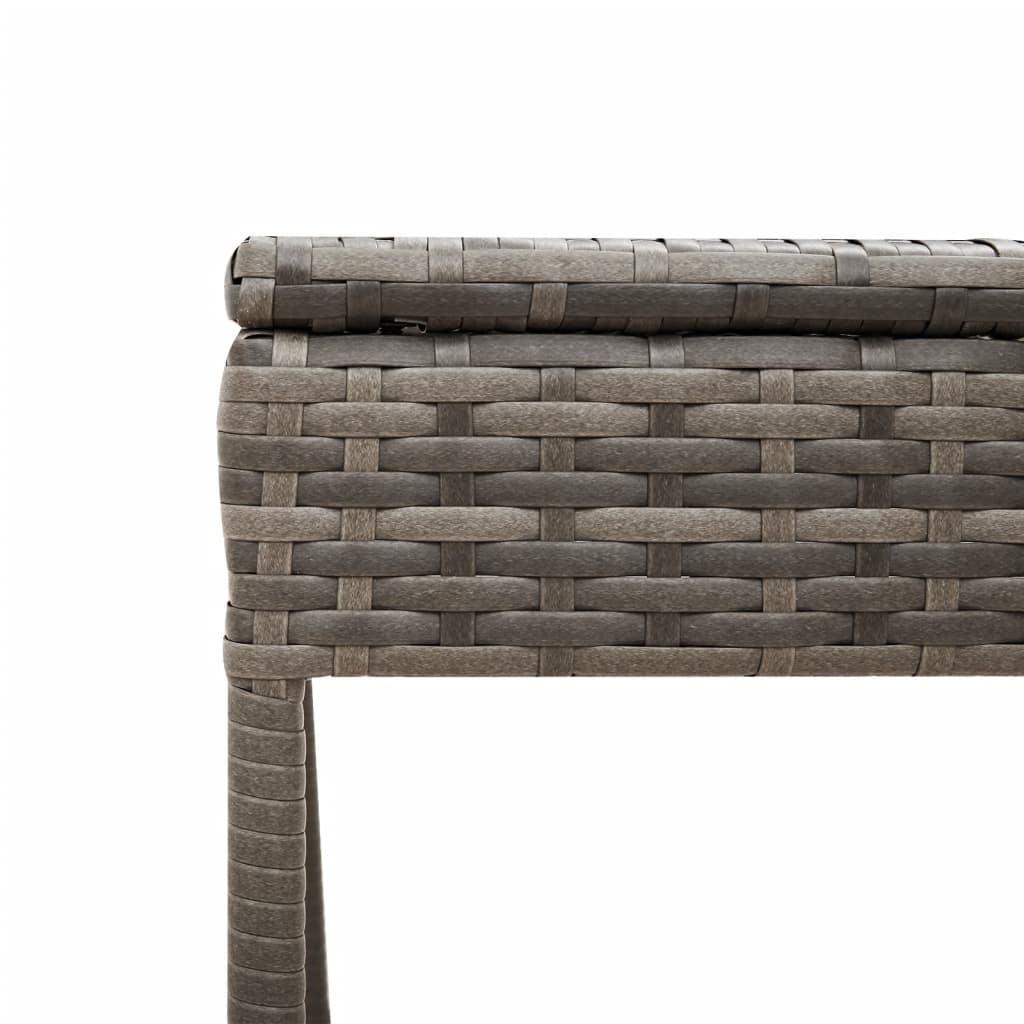 Sonnenliegen 2 Stk. mit Tisch Grau Poly Rattan