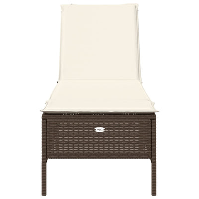 Sonnenliege mit Auflage Braun Poly Rattan