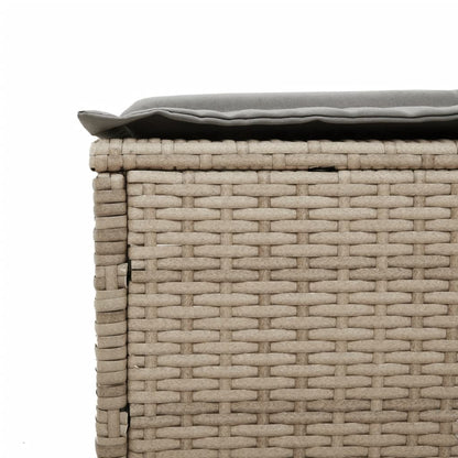 Sonnenliege mit Auflage Beige Poly Rattan