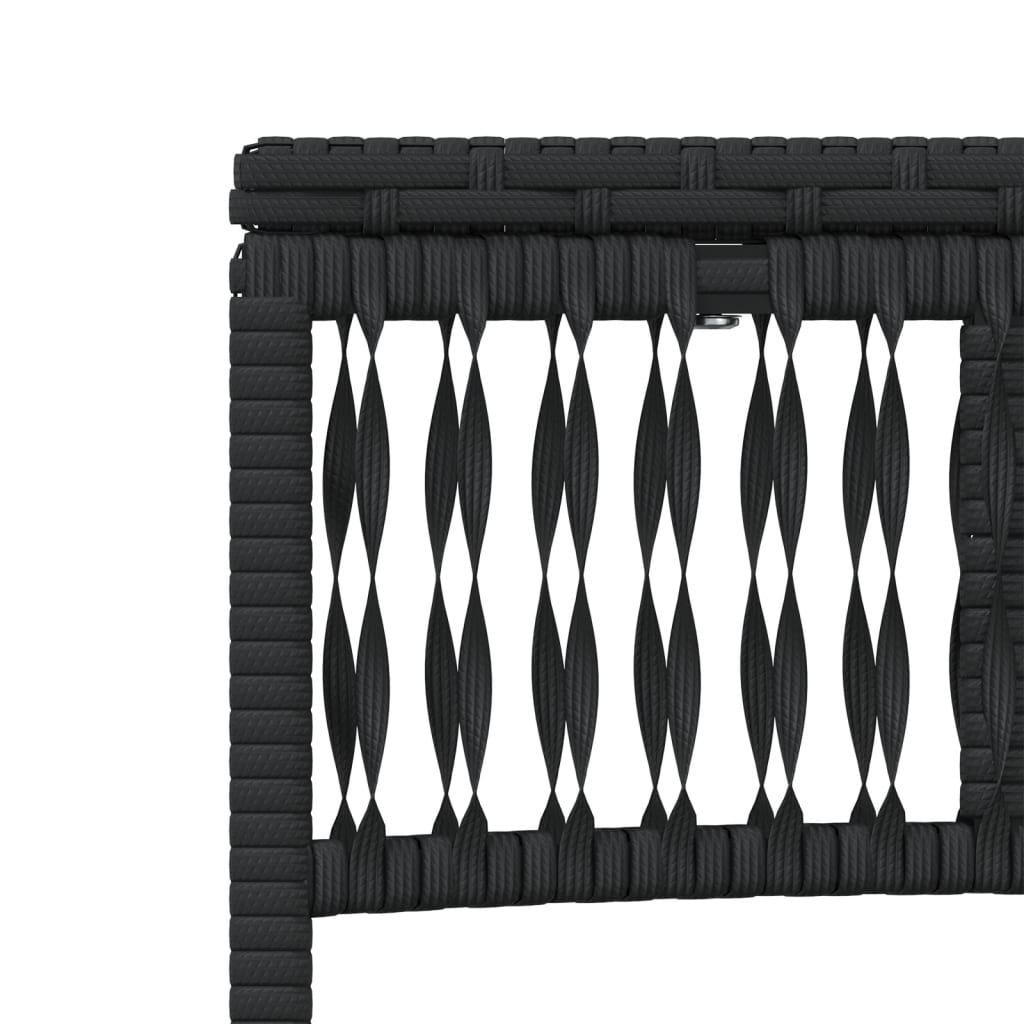 Sonnenliegen 2 Stk. mit Tisch Schwarz Poly Rattan