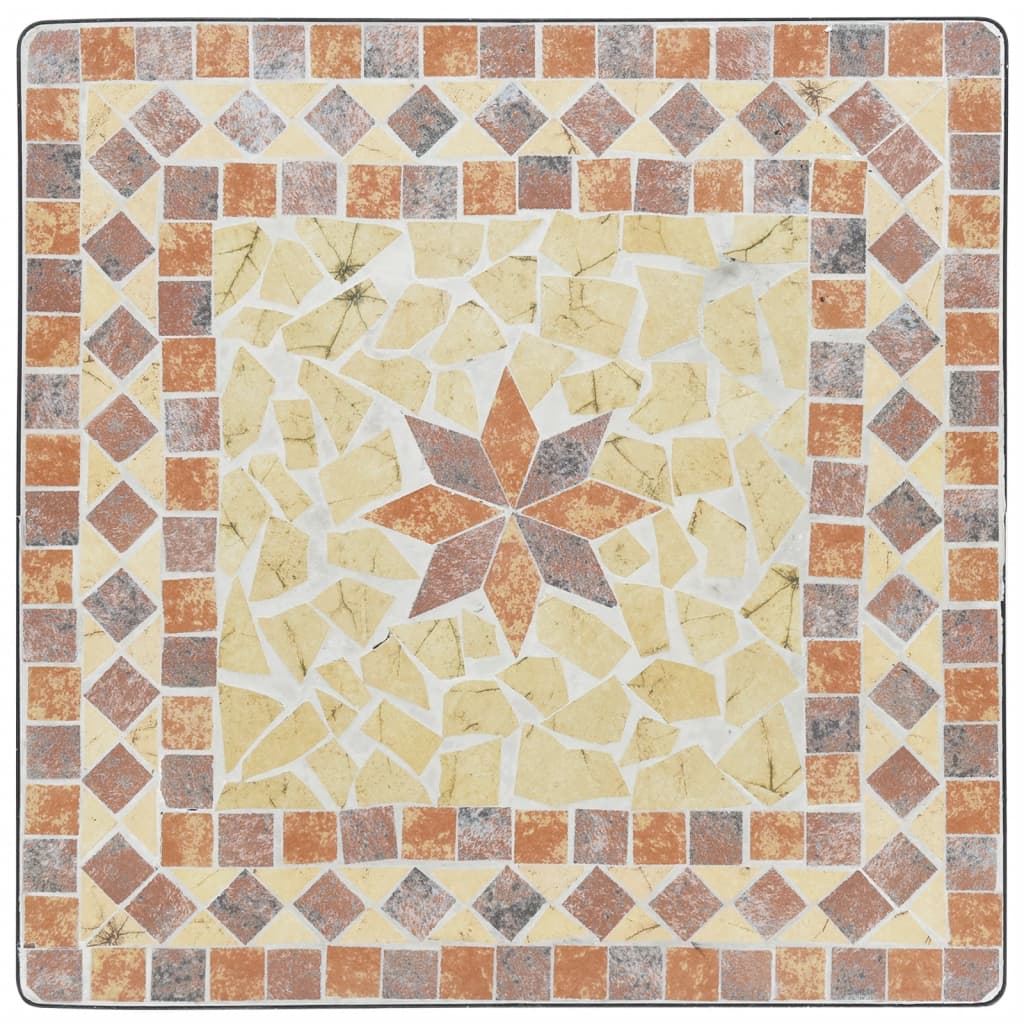 Mosaik-Bistrotisch Terrakottarot 60x60x74 cm Keramik