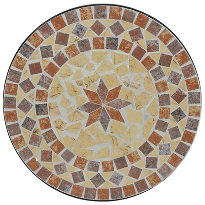 Mosaik-Bistrotisch Terrakottarot und Weiß Ø50x70 cm Keramik