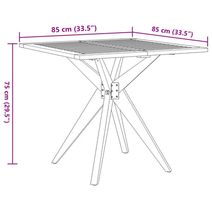 Gartentisch Quadratisch 85x85x75 cm Massivholz Akazie