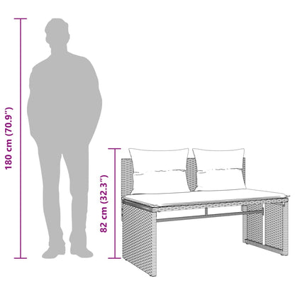 4-tlg. Garten-Sofagarnitur mit Kissen Braun Poly Rattan